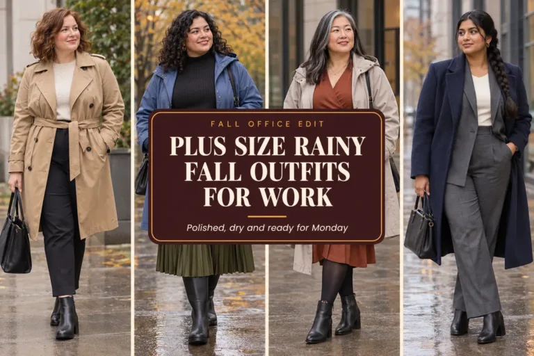 10 Gorgeous Plus Size Rainy Fall Outfits for Work