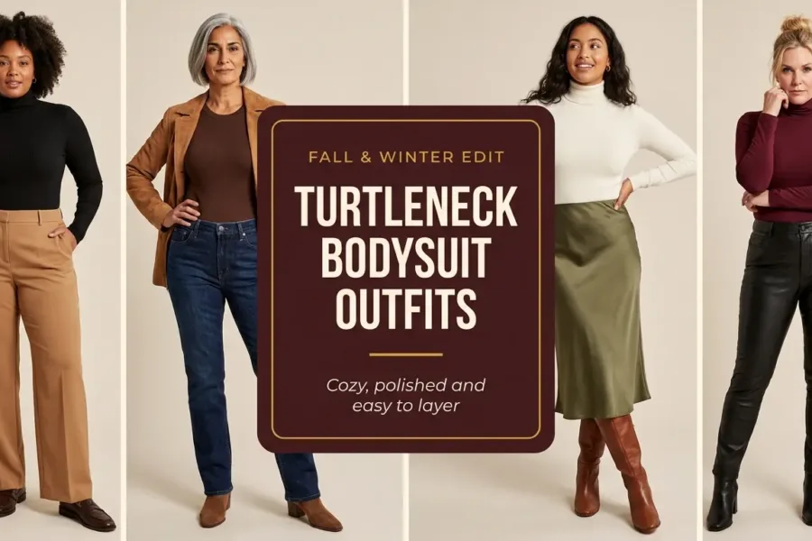 10 Turtleneck Bodysuit Outfits for Fall and Winter