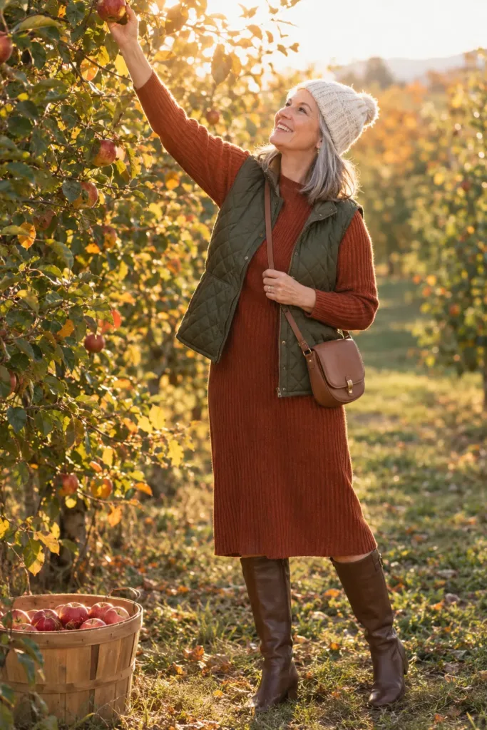 Woman over 50 in quilted vest