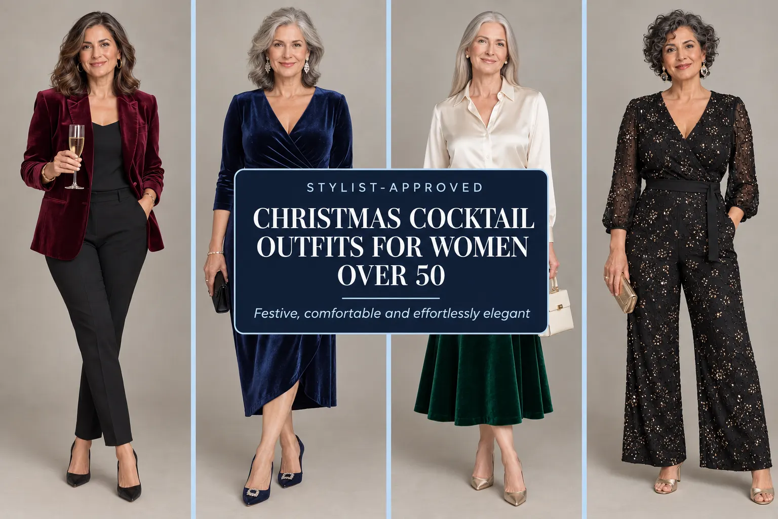 Elegant Christmas Cocktail Fashion Over 50