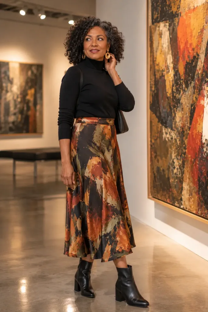 Woman over 50 at gallery opening