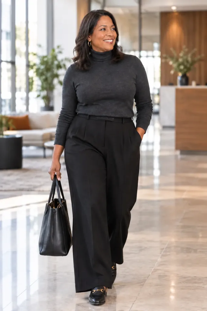 Casual wool outfit for women over 50