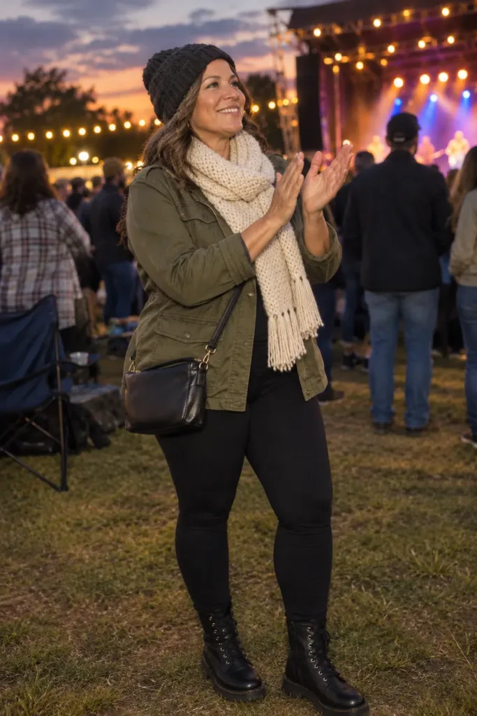 Woman over 50 in utility jacket
