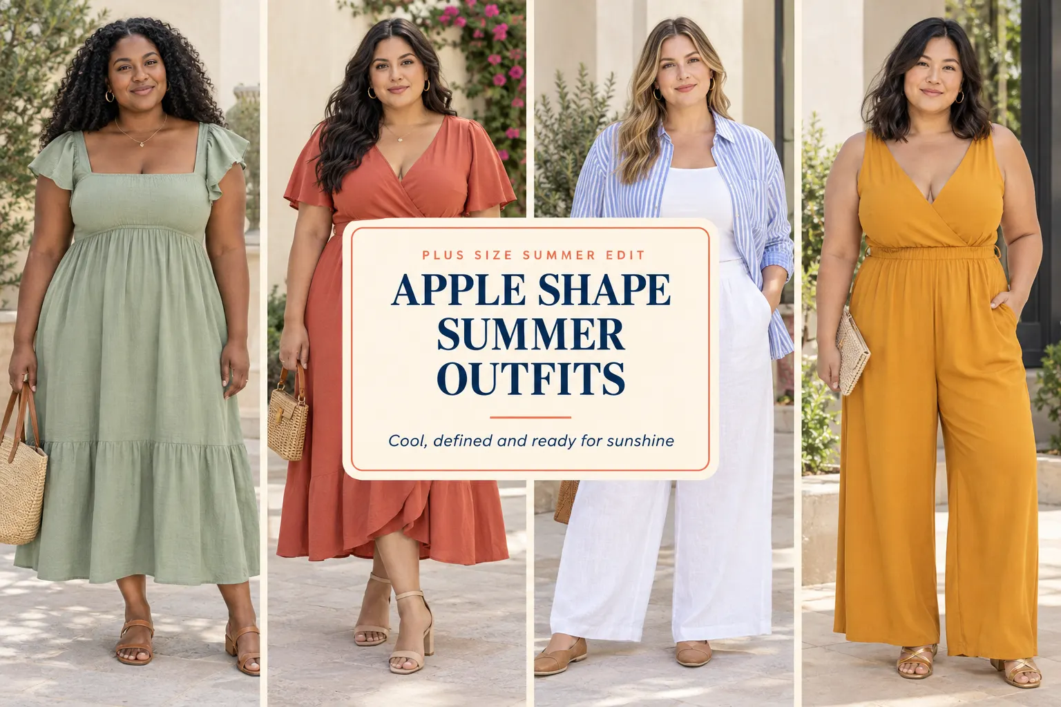 Plus Size Summer Apple Shape Outfits