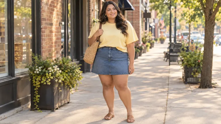 Plus Size Summer Mini Skirt Outfits to Wear Now