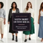 Satin Skirt Outfits for Brunch, Work and Dinner