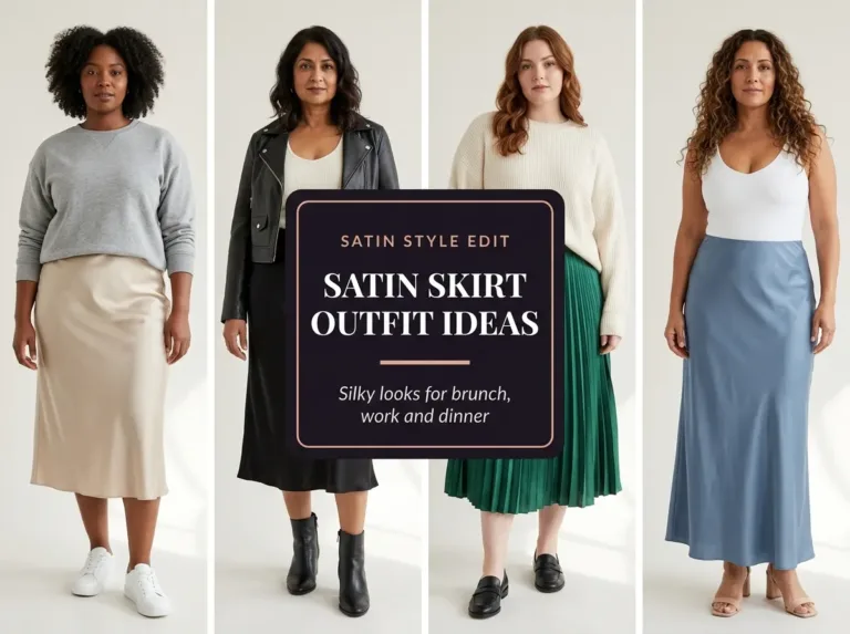 Satin Skirt Outfits for Brunch, Work and Dinner