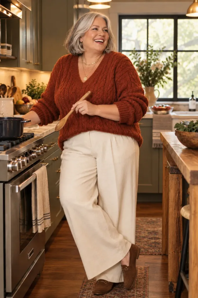 Woman over 50 hosting Thanksgiving