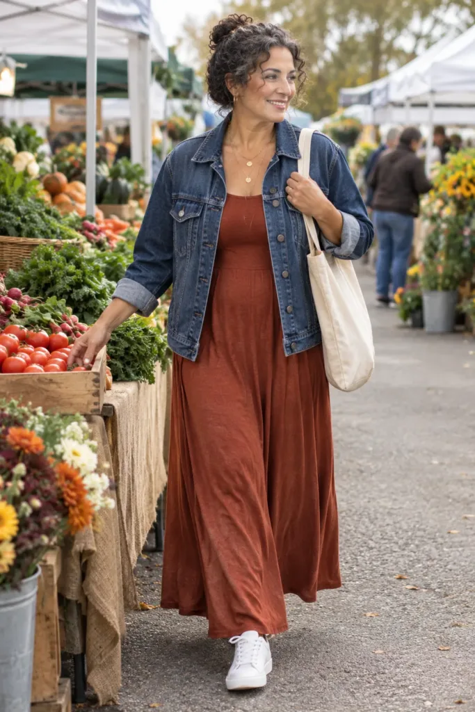 Woman over 50 in denim jacket