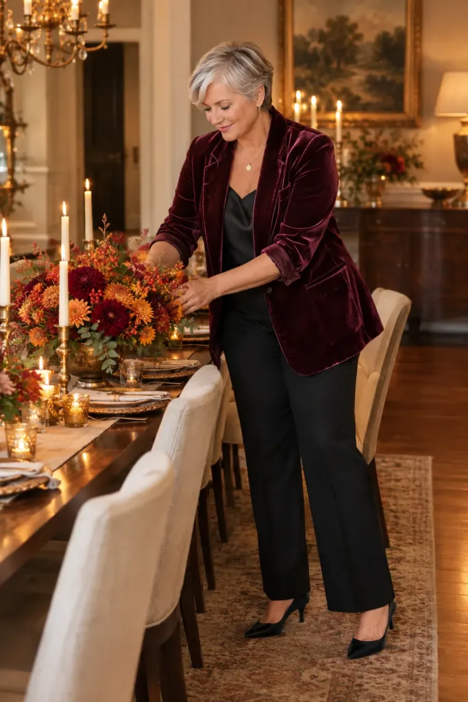 Woman over 50 hosting Thanksgiving