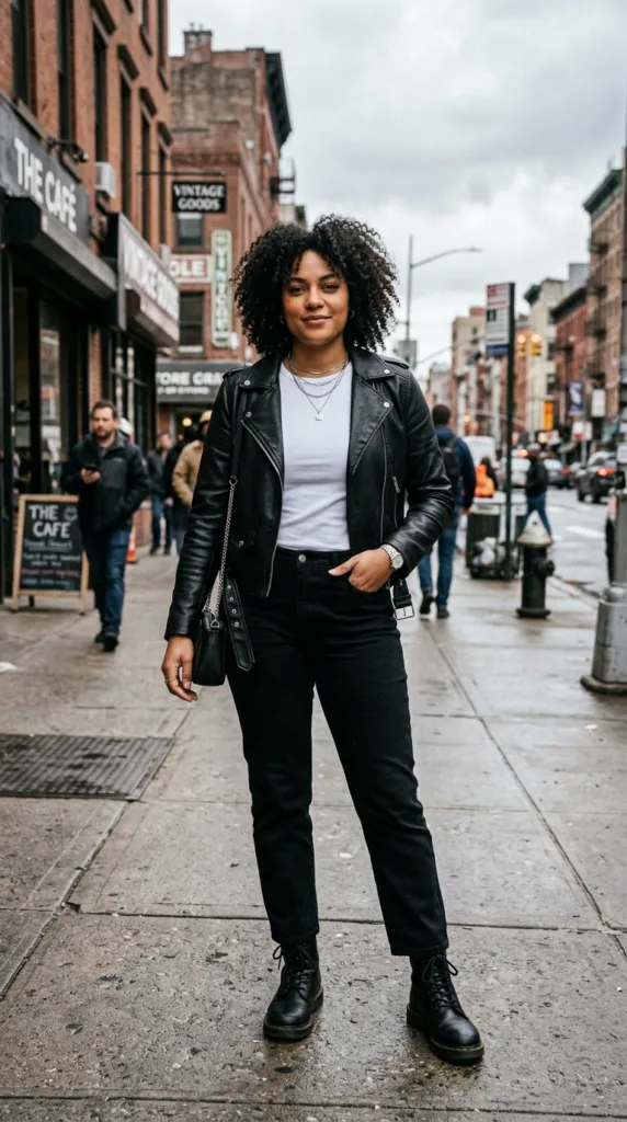 All Black 10 Outfits for Plus Size Women That Still Feel Like You 4 Woman standing on city street 20261003041039